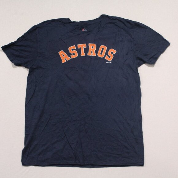 Majestic Men Blue Houston Astros 2 Bergman Shirt Size XL - Picture 1 of 10